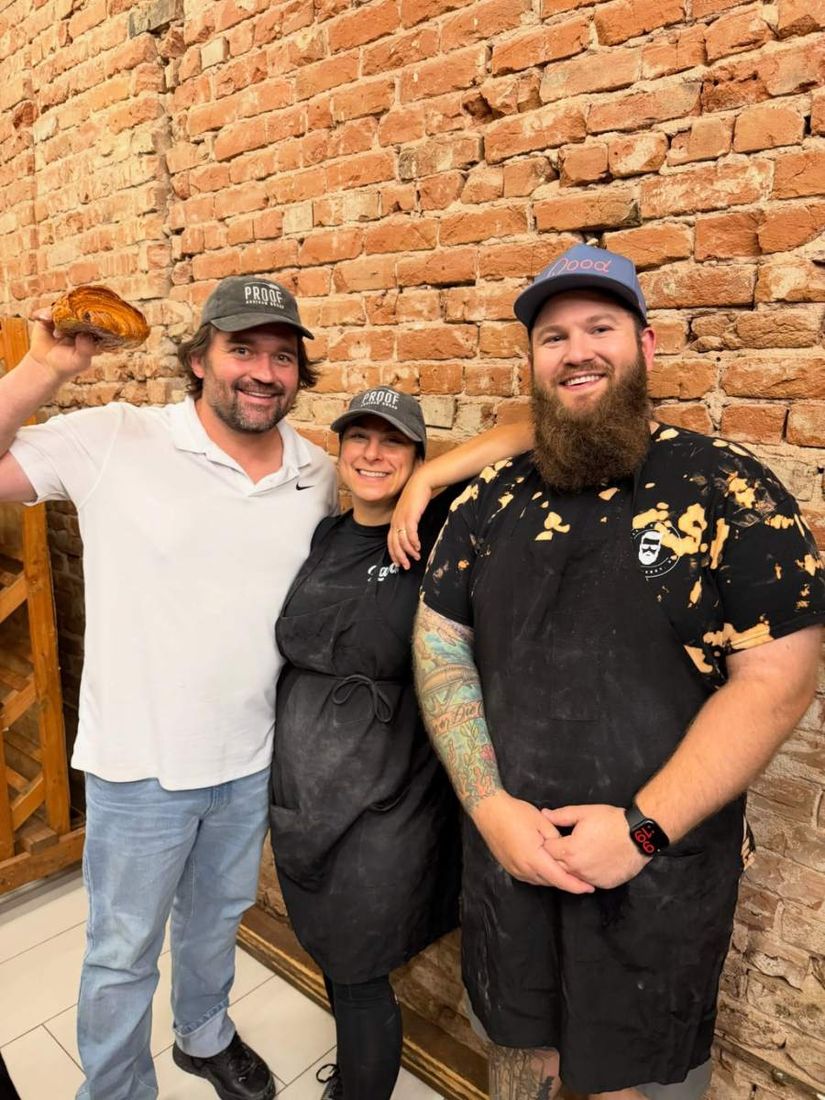 Gary with the Proof Bread team at their bakery